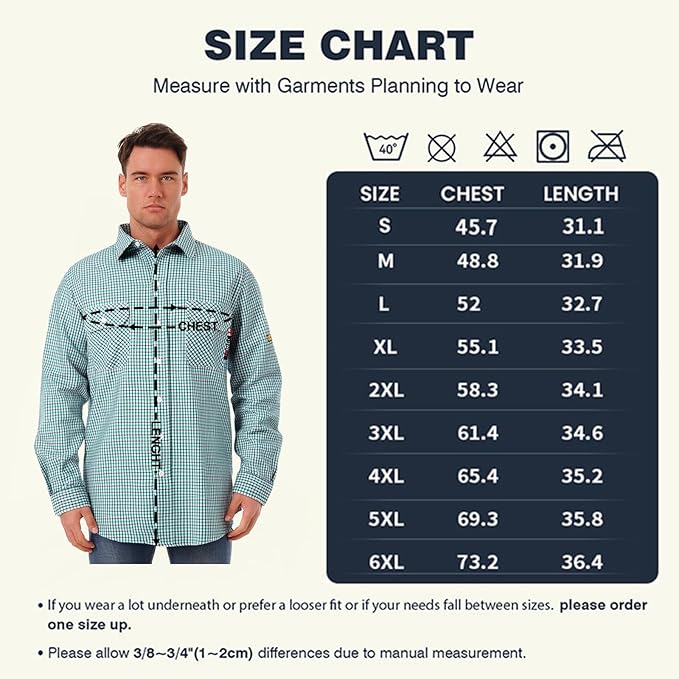 SKSAFETY 7oz FR Shirts for Men, Welding Shirt Hi Vis Flame Resistant 100% Cotton Fire Retardant Longsleeve Shirt CAT2/NFPA
