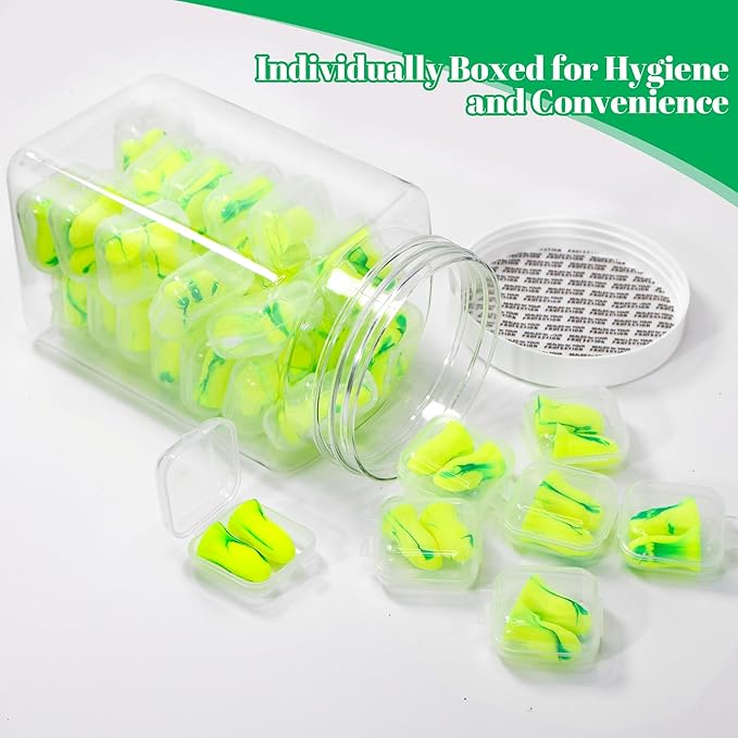 Calmi Foam Ear Plugs for Sleeping Noise Reduction 32 Pairs with Individual Cases, 33dB NRR Ear Plugs for Concerts Eargasm Earplugs forSleeping, Snoring, Travel, Work, Concerts, Studying