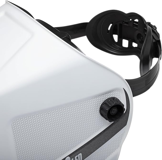 Eastwood L6700 Large View MIG TIG Auto Darkening Welding Helmet Matte White with LED Light