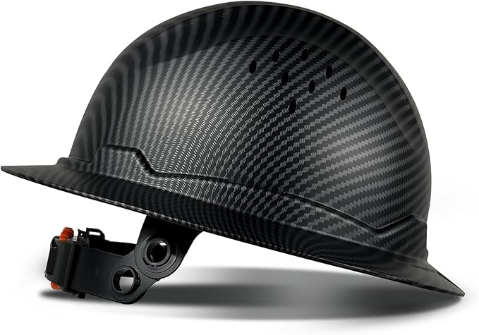 SBD-G1C Construction Full Brim Safety Helmet HDPE Hard Hat Vented Hardhats Sunshade Carbon Fiber Pattern Industrial Work Certified ANSI/ISEA Z89.1