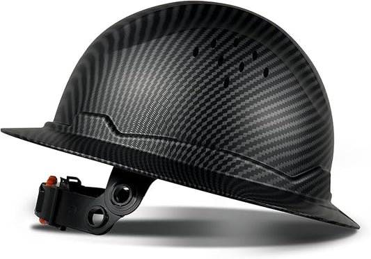 SBD-G1C Construction Full Brim Safety Helmet HDPE Hard Hat Vented Hardhats Sunshade Carbon Fiber Pattern Industrial Work Certified ANSI/ISEA Z89.1