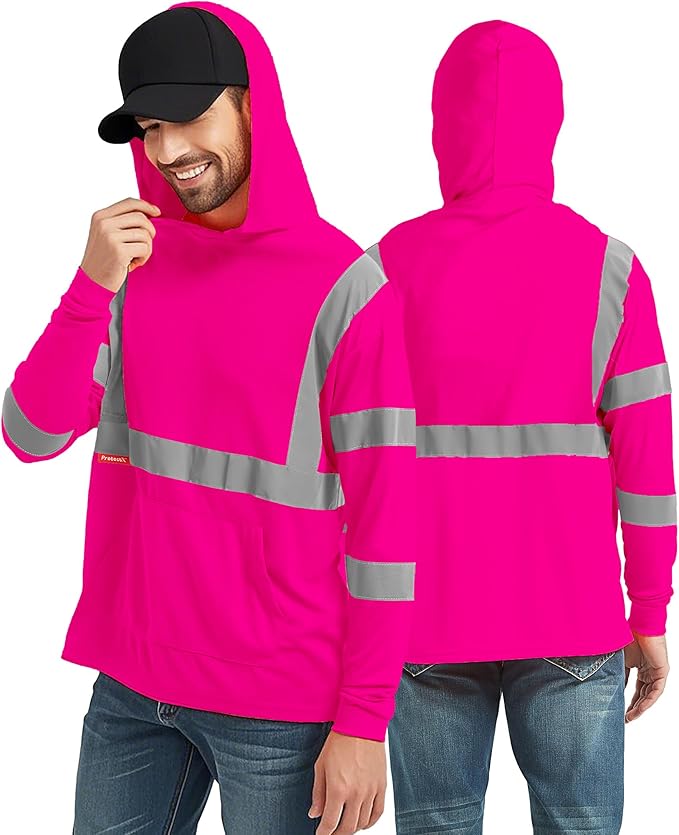 ProtectX High Visibility Long Sleeve Shirts Reflective Hi Vis Safety Shirt for Men Women Class 2-3 Construction Shirt 1 Pack