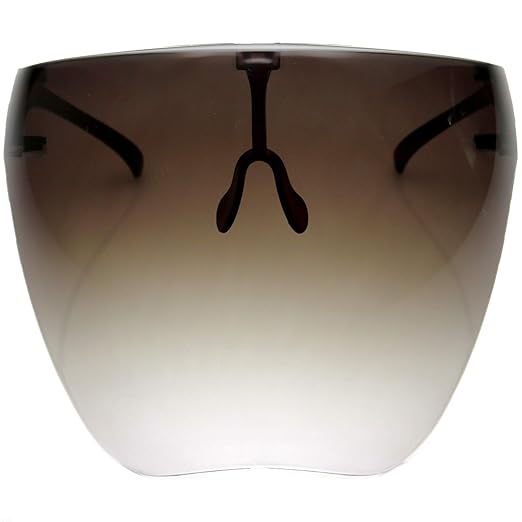zeroUV - Protective Face Shield Full Cover Visor Glasses/Sunglasses (Anti-Fog/Blue Light Filter) (Smoke/Fade)