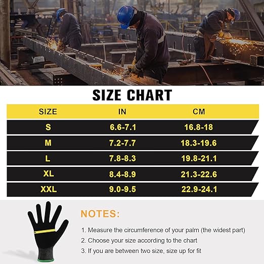 Safety Work Gloves Men Women, ANSI A6 Cut Resistant Gloves, Impact Gloves for Men Women, Touchscreen Mechanic Nitrile Coated Heavy Duty Work Glovess with TPR Protection, Medium