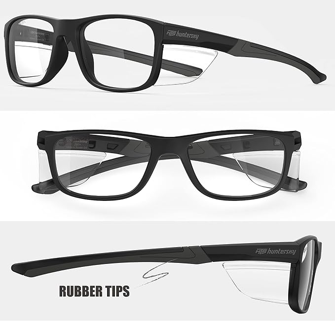 HTS TR90NZZ Safety Glasses Small Size with Side Shields ANSI Z87 Optical Eyeglass prescription Frame Scratch Fog Resistant