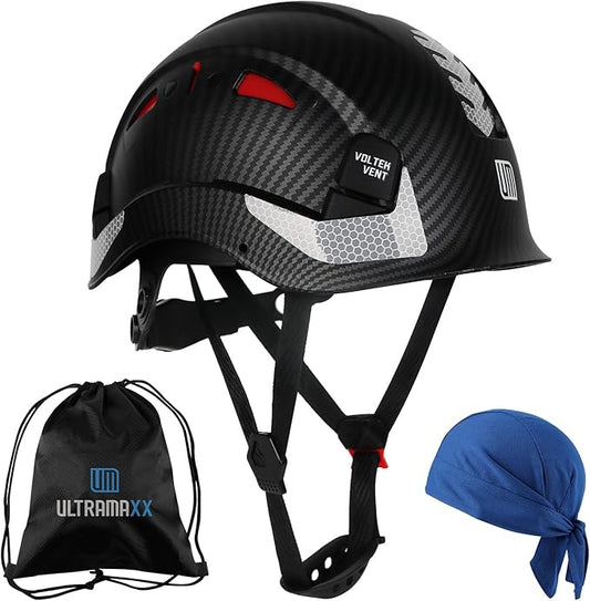 Safety Helmet Hard Hat, ANSI Z89.1 Approved Lightweight Vented Work Helmet, 6-Point Adjustable Ratchet Suspension Hardhat Ideal for Industrial and Construction