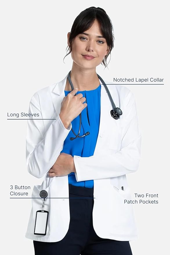 Cherokee Women's Lab Coat 28" Button Up Front Consultation Coat CK451