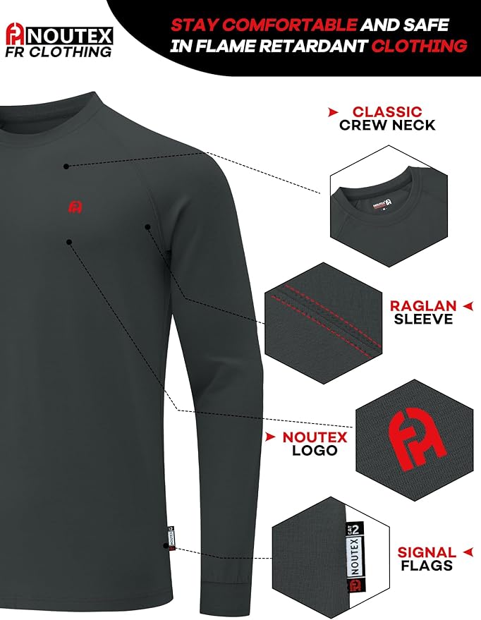 FR Shirts for Men NFPA2112 Flame Resistant Shirts 6.0oz Light Weight Long Sleeve Fire Retardant Shirts