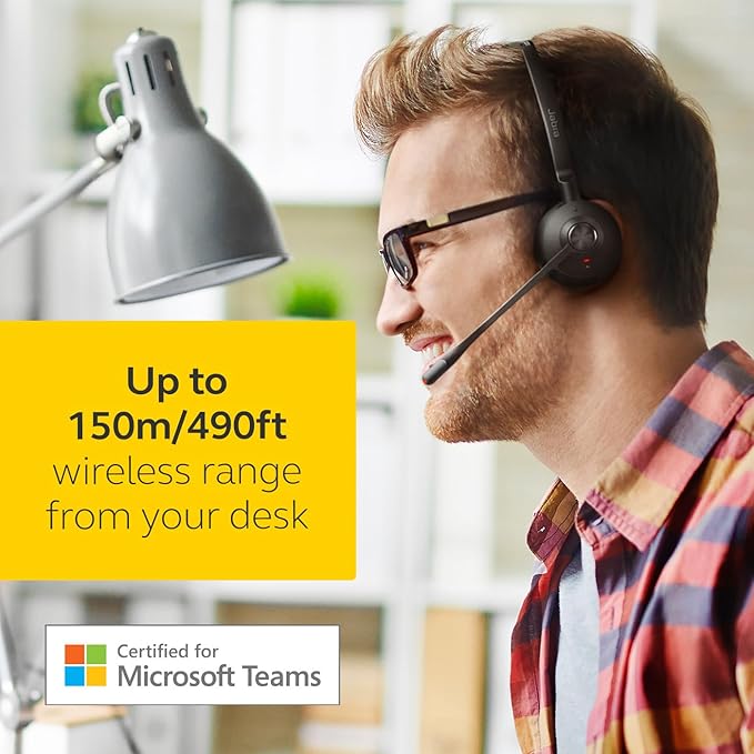 Jabra Engage 75 SE (Second Edition) Wireless Headset, Single-Ear – Telephone Headset with Industry-Leading Wireless Performance, Advanced Noise-Cancelling Microphone, All Day Battery Life - Black