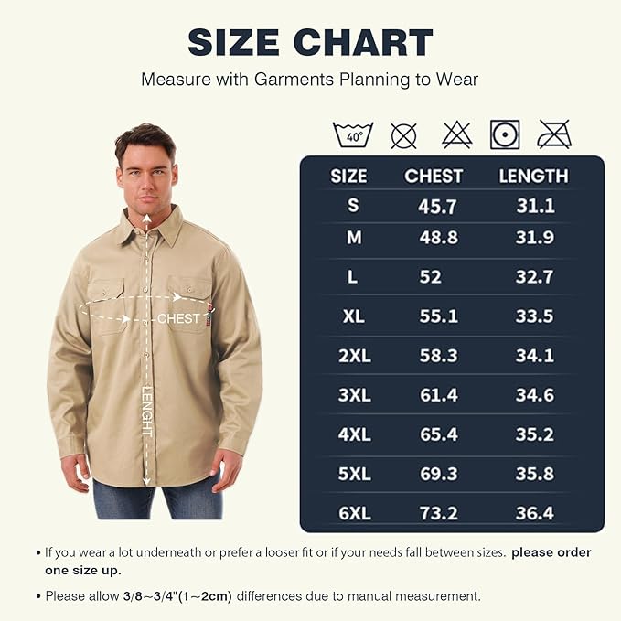 SKSAFETY 7oz FR Shirts for Men, Welding Shirt Hi Vis Flame Resistant 100% Cotton Fire Retardant Longsleeve Shirt CAT2/NFPA
