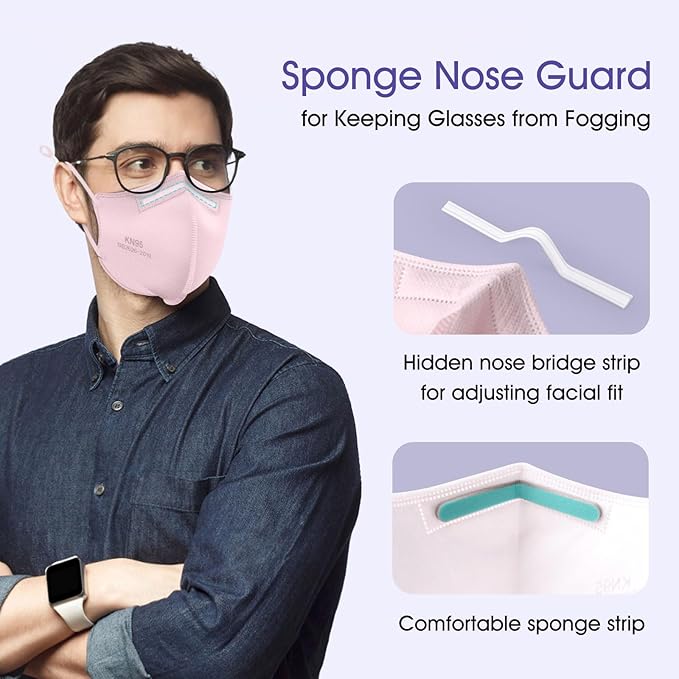 KN95 Adjustable Masks 25 Pack, Individually Wrapped Disposable Masks with Adjustable Ear Loops