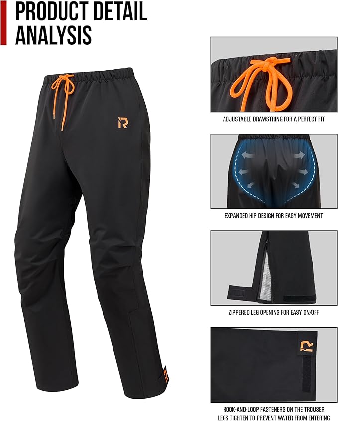 Rain Suit, Motorcycle Rain Gear for Men & Women Waterproof Jacket and Pants Breathable Reflective Raincoat for Fishing, Golf