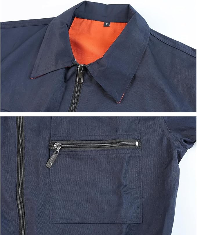 Men's Coveralls Mechanic Work Jumpsuit Multi Pockets Overalls Long Sleeve Workwear Coverall