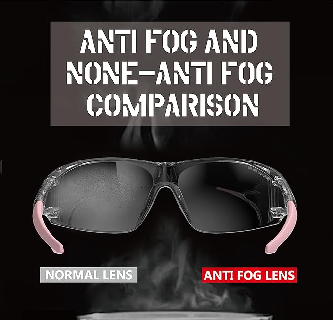ANSI Z87.1 Anti-Fog Wrap-Around Clear Safety Glasses, Pickleball lab chemistry goggles with Scratch Resistant