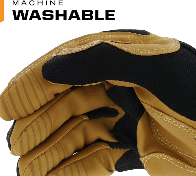 Mechanix Wear Material4x M-Pact Gloves - Abrasion-Resistant Gloves for Hand Safety - Machine Washable - Breathable - Secure Fit - Tear-Resistant - Durable - Brown/Black - Small