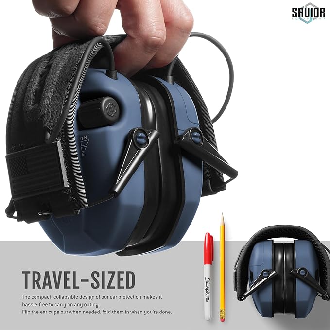 Savior Equipment Apollo Electronic Earmuffs For Shooting w/Gel Ear Pads, 24dB NRR, Noise Cancelling Ear Protection Headset