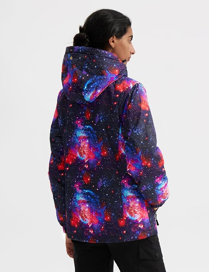 GEMYSE Women's Ski Snow Jacket Warm Winter Waterproof Coat Snowboard Rain Jacket Hooded Windproof Windbreaker