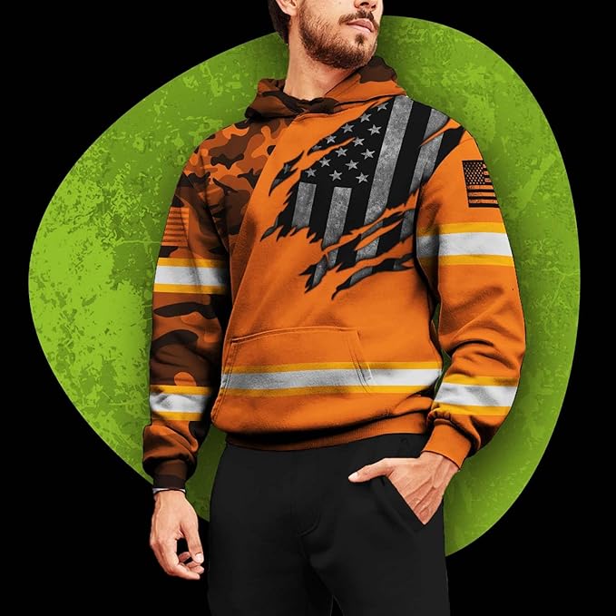 Maddly High Visibility US Flag Collection Safety Workwear Custom Name for Workers, Runners, Truckers, Patriotic