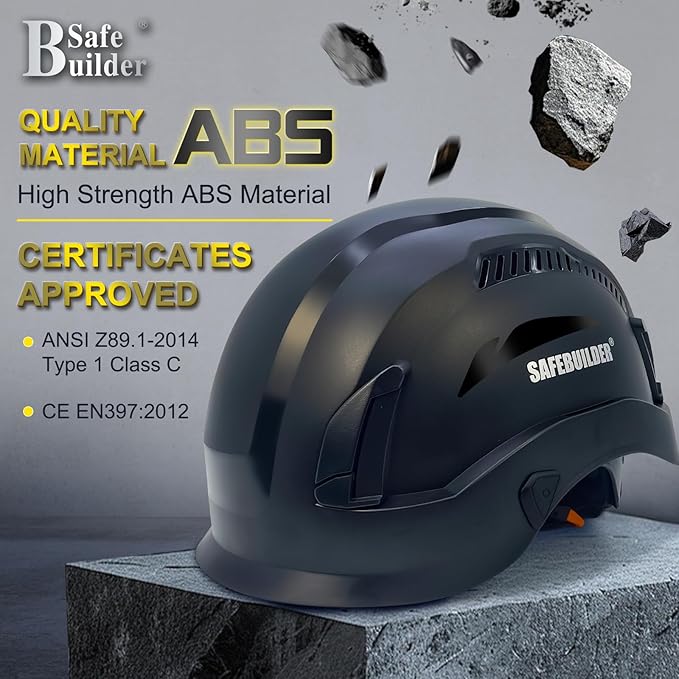 Safety Helmet Hard Hats Construction Head Protection 6-Point Suspension Lightweight Work Outdoor,Industrial ANSI Approved