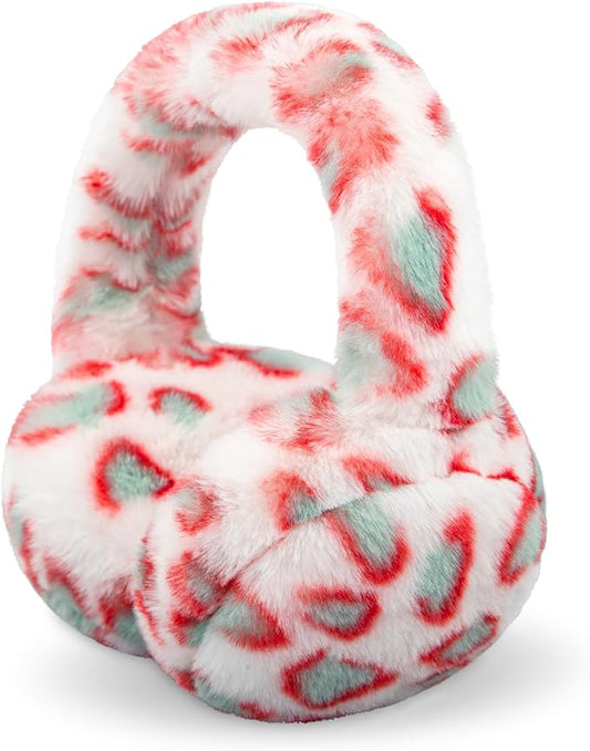 Winter Ear Muffs for Women Girls Faux Fur Cute White Earmuffs Fluffy Ear Warmers Foldable Ear Covers Outdoor
