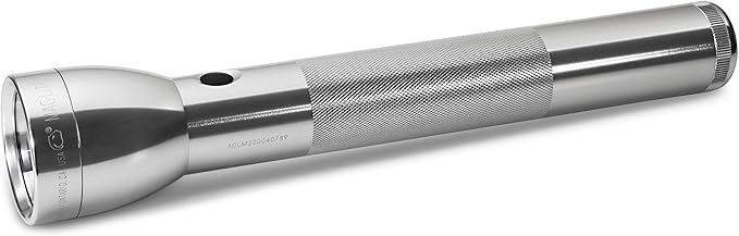 Maglite ML300L LED 3-Cell D Flashlight, Adjustable Focus, Long Battery Life, Water-Resistant, Tactical and Emergency Use – Silver