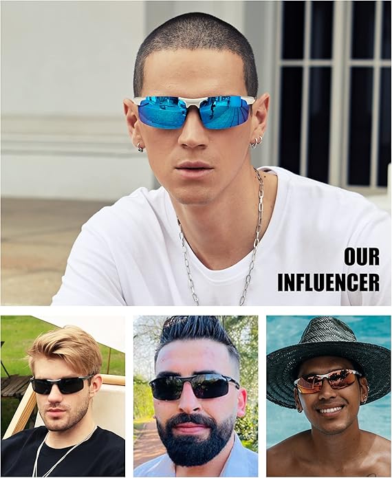 DUCO Mens Sports Polarized Sunglasses UV Protection Sunglasses for Men 8177s