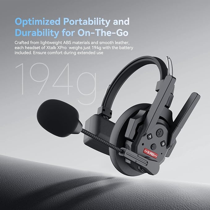 EACHSHOT SYNCO XTalk XPRO2 2.4GHz Wireless Headset Intercom System 2 Person Team Communication 500m Operating Range with Ai Noise Cancellation for Movie Shoot Live Show Stage Performance