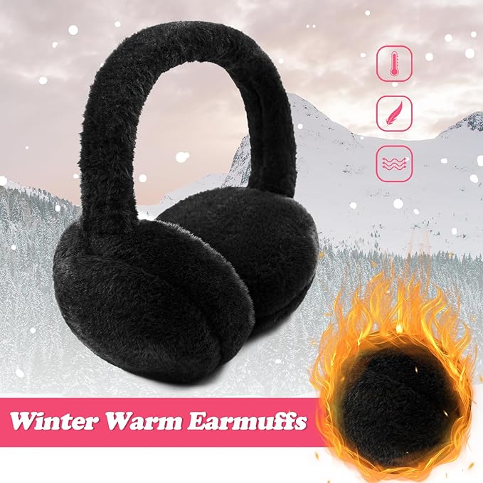 Kids Winter Earmuffs Baby Warm Ear Muff Girls Cute Furry Ear Warmers Boys Foldable Ear Covers for Cold Weather