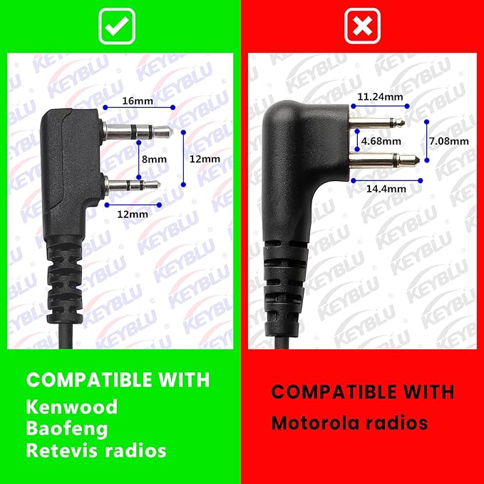 Walkie Talkie 2 Pin Earpiece/Headset with Transparent Acoustic Tube Compatible with Kenwood Retevis RT22 Baofeng GT-5R UV-5R BF-888S BF-F8HP BF-F9 UV-82 Surveillance Headphone