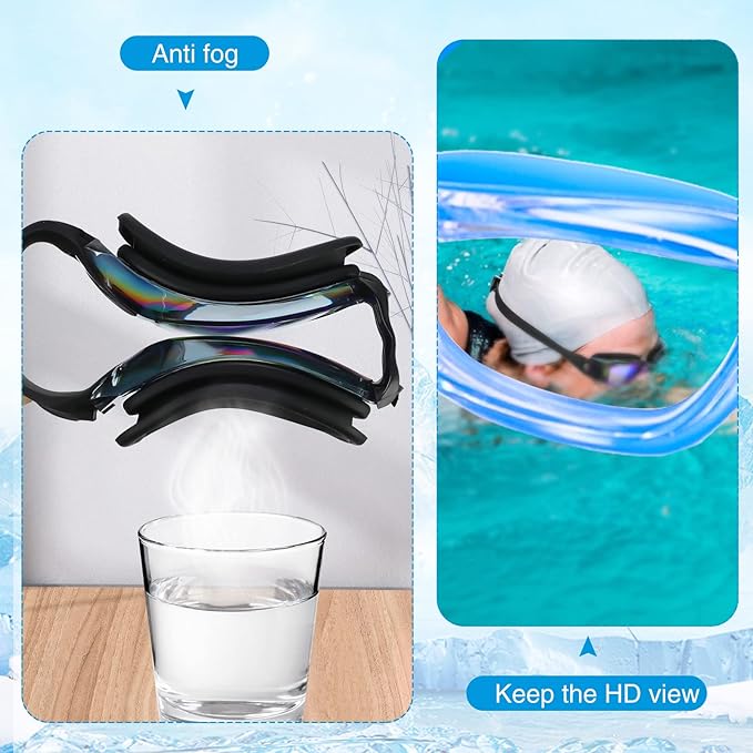 Treela 10 Pcs Swimming Goggles for Adults Pool Goggles Swim Glasses Bulk Multipack Anti Fog Silicone No Leaking