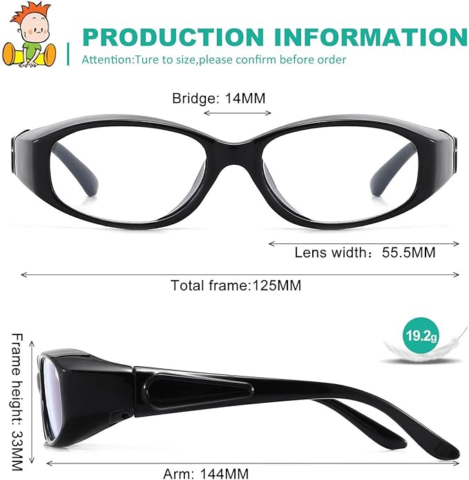 Dollger Safety Glasses Anti Fog Blue Light Blocking Glasses UV400 Protection Eyeglasses Anti Pollen Saftey Goggles (Black)
