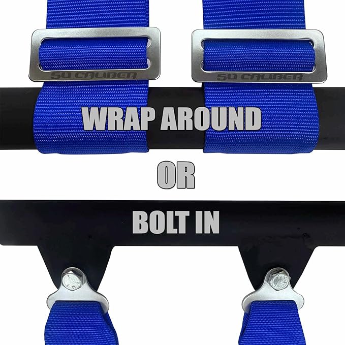 1pc Blue 4 Point Harness for Bucket Seat, Latch Release, 9 Color Options, Racing Harness, Race Car, Off Road, UTV, RZR [6008A6]