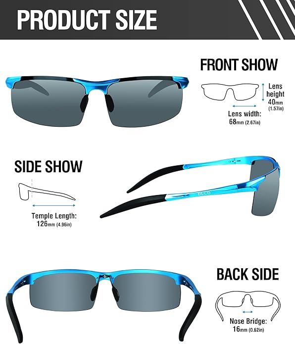 DUCO Mens Sports Polarized Sunglasses UV Protection Sunglasses for Men 8177s