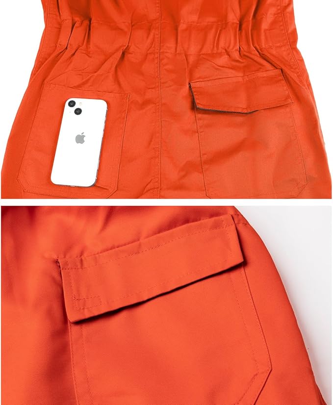 Men's Coveralls Mechanic Work Jumpsuit Multi Pockets Overalls Long Sleeve Workwear Coverall
