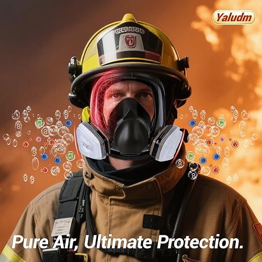 Full Face Respirator Mask with Filter, Reusable Mask Respirators with 6001 Activated Carbon Filter, Gas Masks for Painting, Dust, Welding, Cutting, Woodworking, Chemical, Organic Vapor