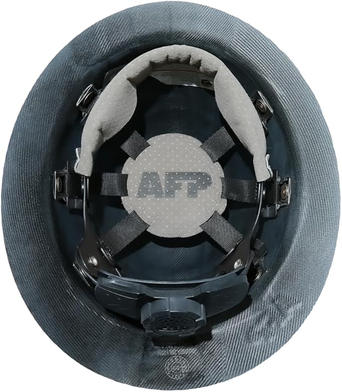 AFP Fiber Full Brim Hard Hat | 6 Point Ratchet Suspension | OSHA & ANSI Rated