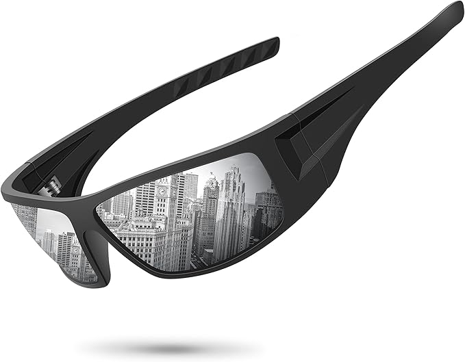Polarized Sports Sunglasses for Men Women Unbreakable Frame Cycling Fishing Wrap Around Sunglasses UV400 Protection