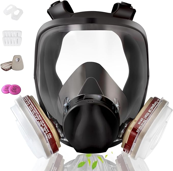 Full Face Gas Mask - Includes 6001 Activated Carbon Filter vs 2097 Filters (Complete Set)