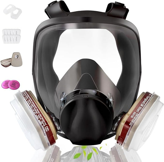 Full Face Gas Mask - Includes 6001 Activated Carbon Filter vs 2097 Filters (Complete Set)