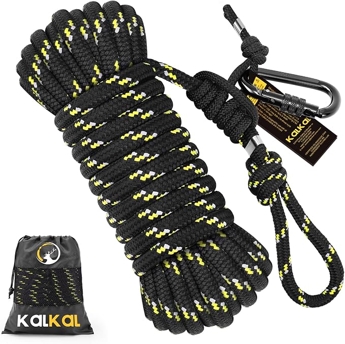 Kalkal Tree Stand Safety Rope, 30FT Reflective Lifeline Hunting Safety Harness Tree Strap For Tree-Stand Hunting