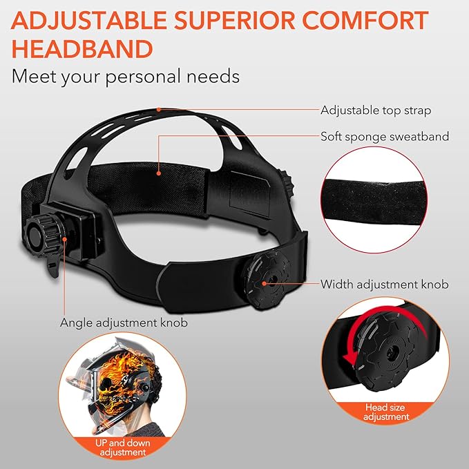 Welding Helmet with Light True Color Auto Darkening Welding Helmets for Men Solar Powered Welding Hood with 2 Arc Sensor Wide Shade 4/9-13 for TIG MIG ARC Cool Welder Mask (TRQ-HD0701)