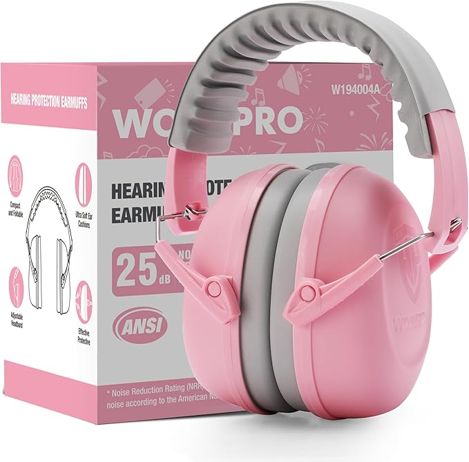 WORKPRO Noise Cancelling Headphones for Kids, NRR 25dB Kids Ear Protection, Autism Noise Reduction Ear Muffs