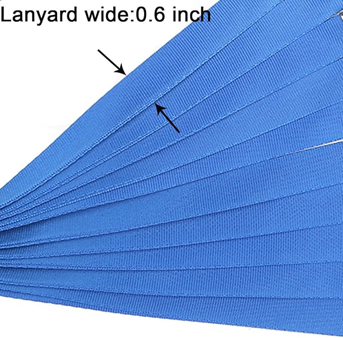 YOUOWO 10 Pack Neck Lanyard,Office Nylon Blue Lanyards with J-Hook,For Badge Holders,ID Name Badges,Keys,Phone,USB,Stick,Whistles