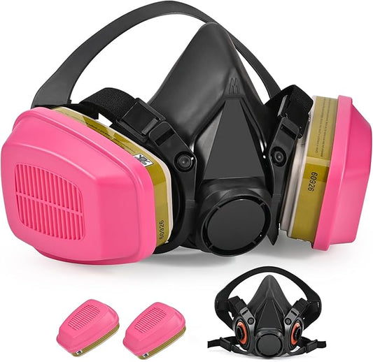 Respirator Gas Mask With 6001 Filters, Gas Masks Survival Nuclear and Chemical for Painting, Organic Vapors