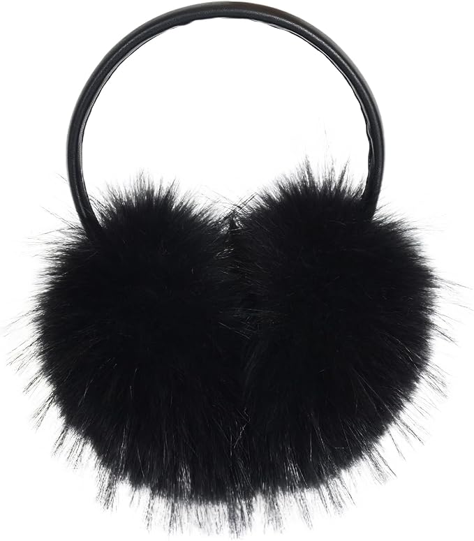 Women's Faux Fur Ear Muffs For Winter Women - Warm Faux Fur Fuzzy Ear Muffs Windproof Cold Weather Ear Warmers