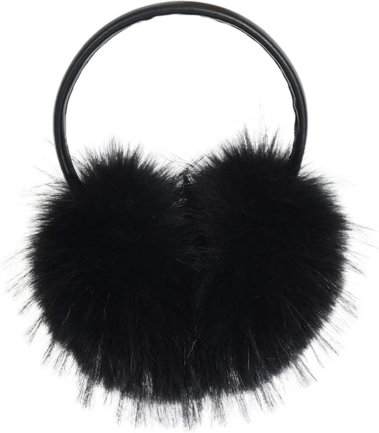 Women's Faux Fur Ear Muffs For Winter Women - Warm Faux Fur Fuzzy Ear Muffs Windproof Cold Weather Ear Warmers
