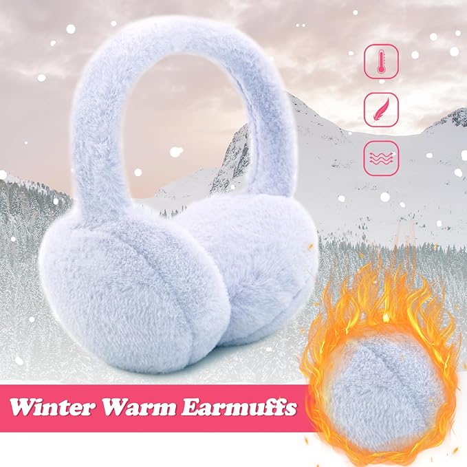 Kids Winter Earmuffs Baby Warm Ear Muff Girls Cute Furry Ear Warmers Boys Foldable Ear Covers for Cold Weather