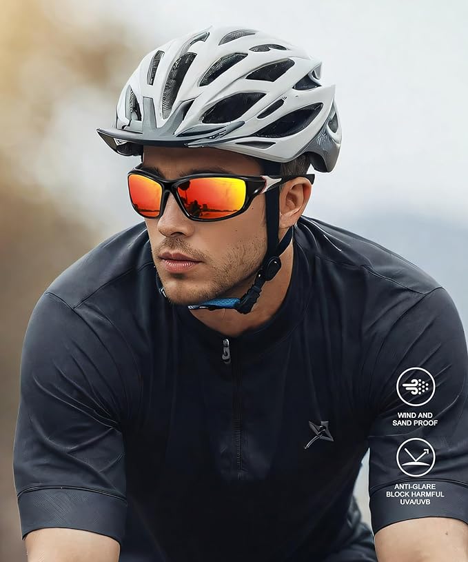 Polarized Sunglasses-Men Sports Sunglasses: Mens Sunglasses Polarized Running Sun Glasses Driving Fishing 3 Packs