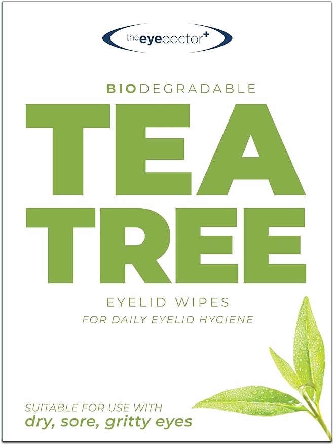The Eye Doctor Tea Tree Oil Eyelid Wipes x20- - Eyelid Wipes For Blepharitis, MGD, Dry Eye & Demodex - Eyelid Cleanser - Lid Scrub For Eyes - Eyelid Scrub