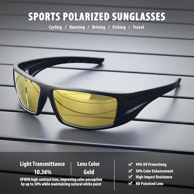 Polarized Sports Sunglasses for Men Women Unbreakable Frame Cycling Fishing Wrap Around Sunglasses UV400 Protection